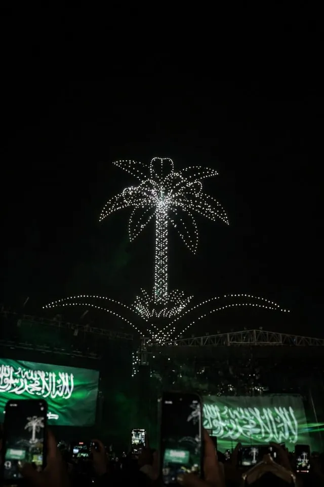 Fireworks display for Saudi National Day celebration